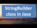 StringBuilder class in JAVA,#81