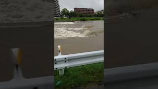 【福岡豪雨】記録的な大雨☔川も氾濫してまるで海のように／事故災難／九州豪雨