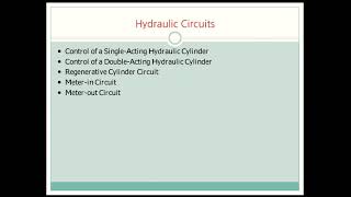 Design of Hydraulic Circuits - 1