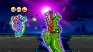 Huggy Wuggy stood up for Kissy Missy & Saved from Crocodile While Crossing Bridge | Funny Animation