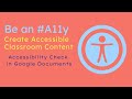Be an #A11y: Check Accessibility of Google Documents