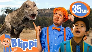 Blippi Visits T-Rex Ranch! | BEST OF BLIPPI TOYS! | Dinosaur Videos for Kids