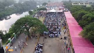 Farewell to a Leader: Vijayakanth's Final Journey at Island Ground | Drone Visuals | News9