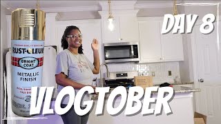 VLOGTOBER DAY 8 - DIY - I Spray Painted My Light Fixtures w/o removing  | Drknlvely