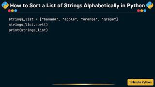 How to Sort a List of Strings Alphabetically in Python