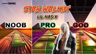 Lil Nas X - STAR WALKIN' - Noob vs Pro vs God (Fortnite Music Blocks) With Map Code