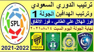 ترتيب الدوري السعودي 2021 وترتيب الهدافين الجولة 1 السبت 14-8-2021 - فوز الهلال علي الطائي