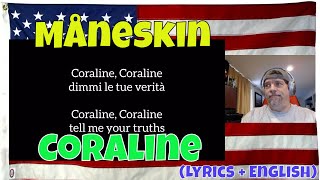 Måneskin - Coraline (Lyrics + English translation) REACTION - poetry!!
