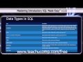 SQL Training - Structured Query Language Tutorial - Data Types in SQL Lesson