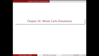 HKU FINA2322: 10 Monte Carlo Simulations (2020)