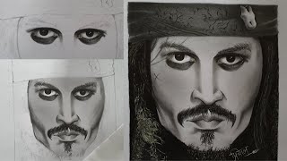 Drawing Captain Jack sparrow | Real time video | Part 1 | Tutorial for beginners