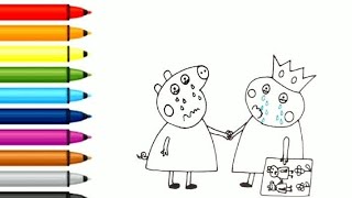 Drawing And Coloring Peppa Pig And Suzy Sheep Saying Goodbye 👋🫂🐏🐷 Easy Drawings For Kids