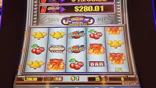 QUICK HIT MAX BET 1$ SLOT MACHINE! CRAZY BONUS!