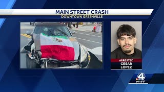 Man arrested after crash on Main Street in Greenville