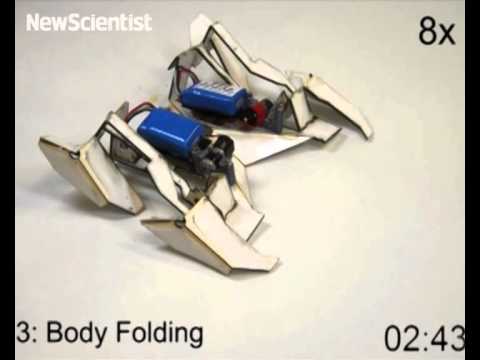 Origami Robot Self-Assembles And Scurries Away
