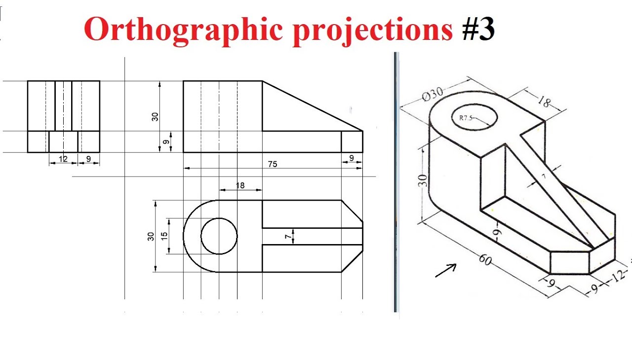 First Angle Orthographic Projection Example