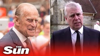 Prince Andrew pays tribute to his father Prince Philip as 'grandfather of the nation'