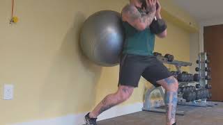 Swiss Ball Supported Split Squat (Goblet Hold)