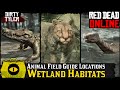 Red Dead Online:  All Wetland Habitat Animal Locations  (Animal Field Guide)[Naturalist Role] RDR2