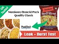 Leak Burst Test on Namkeen (Snack) Pouch (within Restraining Plates) by PackTest.com