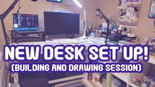 Changing my Desk Set up! | Building + Drawing Session