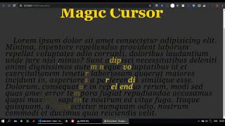 Magic Cursor Using || Html,Css & Jquery