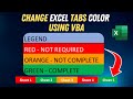 Pro Tip: Change Excel Tab Colors Based on Sheet Status VBA Tutorial
