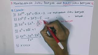 Cara membedakan suku banyak dan bukan suku banyak #sukubanyak #matematika