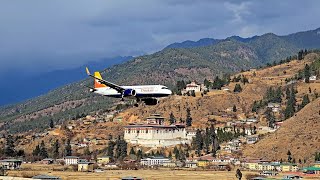 The Most Beautiful Airbus A320 Neo Landing at Paro Airport, Bhutan!!!!