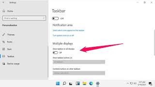 How to Show \ Enable Taskbar on Multiple Displays in Windows 11