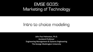 Introduction to choice modeling