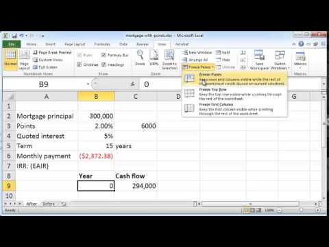 Mortage with points: computing IRR Mortage with points: computing IRR