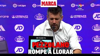 Pezzolano se derrumba y rompe a llorar tras el descenso del Valladolid I MARCA