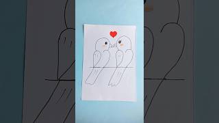 How to Draw a Love Birds from 2222 Number Easy Step by Step #diy #shorts