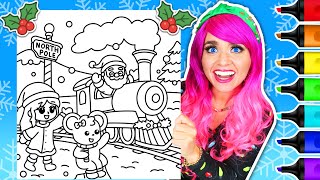 Kimmi's Cozy Christmas NEW! Coloring Book ❄️ North Pole Express with Holly & Santa | Ohuhu Markers