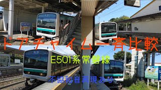 【単発鉄道企画】E501系ドアチャイム 一斉比較 K751-753,K704　おまけ(不協和音再現)あり