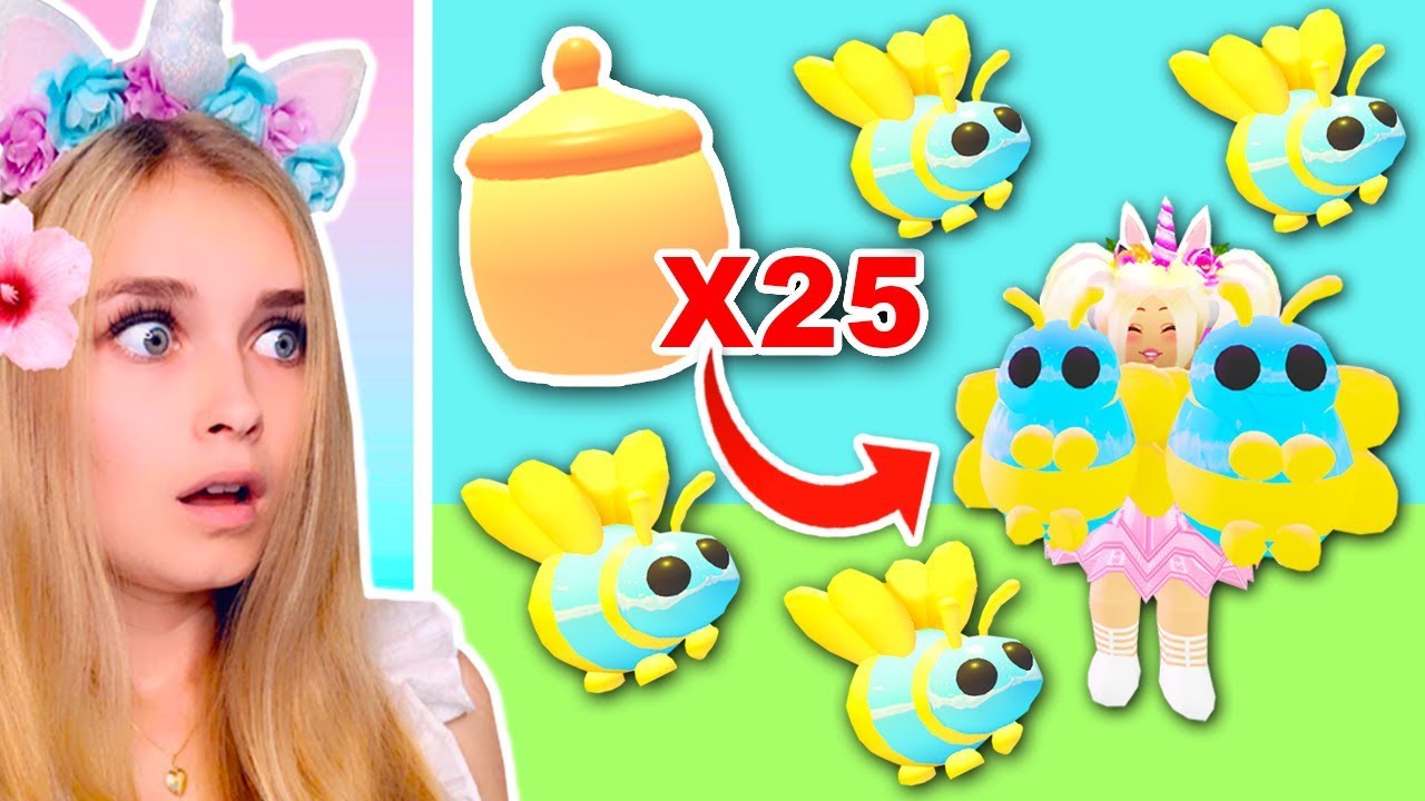 Buying 25 Pots Of Honey Gave This Many QUEEN BEES In Adopt Me.. (Roblox ...