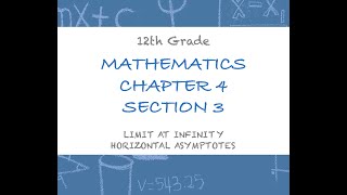 Limit at Infinity/Horizontal Asymptotes