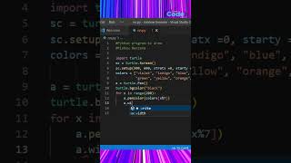 How to Make Rainbow Benzene Using Python Turtle 🌈 #Python #Turtle #Shorts | SimpliCode