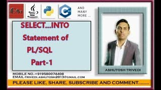 SELECT...INTO statement of PL/SQL || Oracle SQL Tutorial