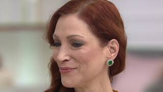 TOVA Diamonique Simulated Emerald Earrings, Sterling Silver on QVC