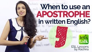 When to use an APOSTROPHE in written English? – English Grammar Lessons | IELTS Writing Practice