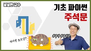 02_4 주석문(널널한 교수의 기초 파이썬) ft. 파이썬 코딩