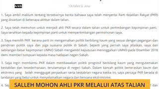 Salleh mohon ahli PKR melalui atas talian