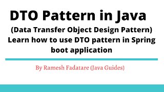 The DTO Pattern in Java | Data Transfer Object Design Pattern