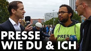 AfD-Politiker befragt sichtlich nervöse Reporter in Chemnitz und wird bedroht