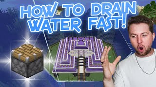 How to Drain a Ocean Monument or any body of water in Minecraft FAST!