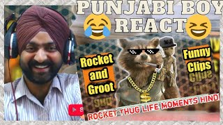 REACTION ON Rocket Thug Life Moments Hindi😂Rocket Funny Clip😂Guardians Of The Galaxy Funny Scenes