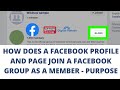 How does a Facebook profile and page join a Facebook Group as a member