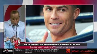 EPL Round 9: City smash Utd, Arsenal stay atop, Ronaldo wasn't used out of 'respect' for his career